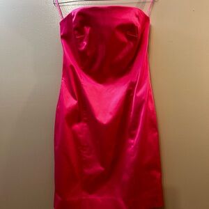 Isaac Mizrahi Hit Pink Strapless Satin Sheath Dress